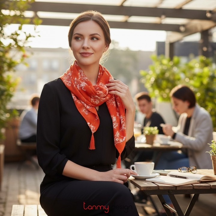 Khăn lụa timesquare- WARM REVERIE90*100cm